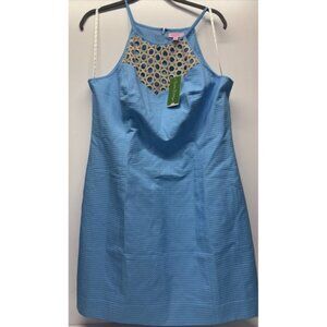 NWT Lilly Pulitzer Larina Shift Dress Size 14 in Seaspray Blue
